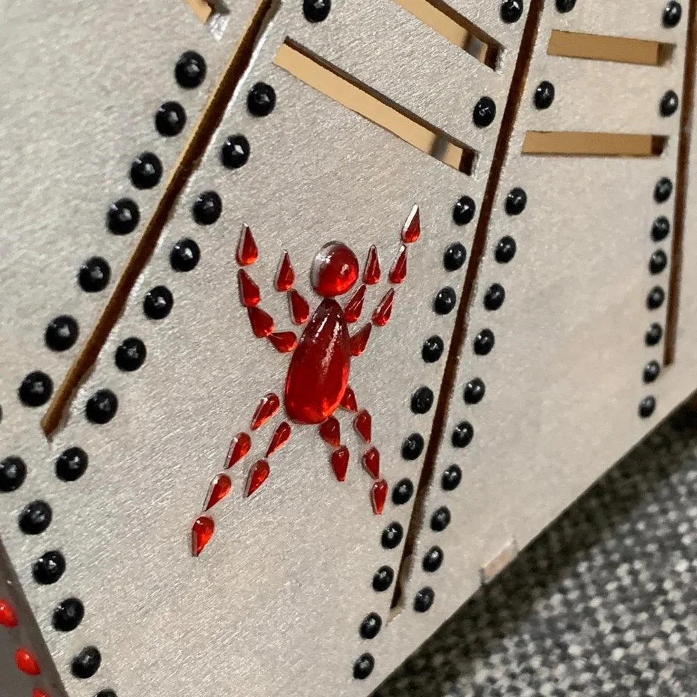 ⭐️Hand Painted Halloween Spiderweb Lantern